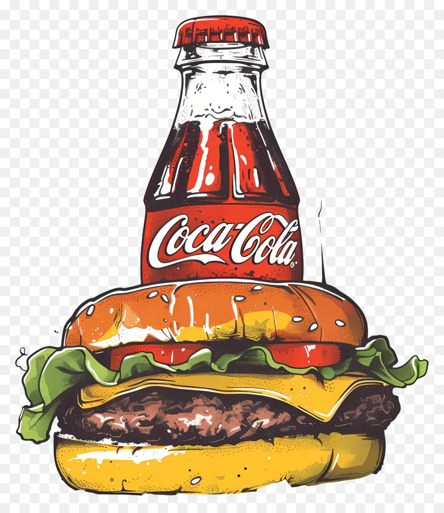 Burger Coca Cola，Coca Cola Dan Burger PNG