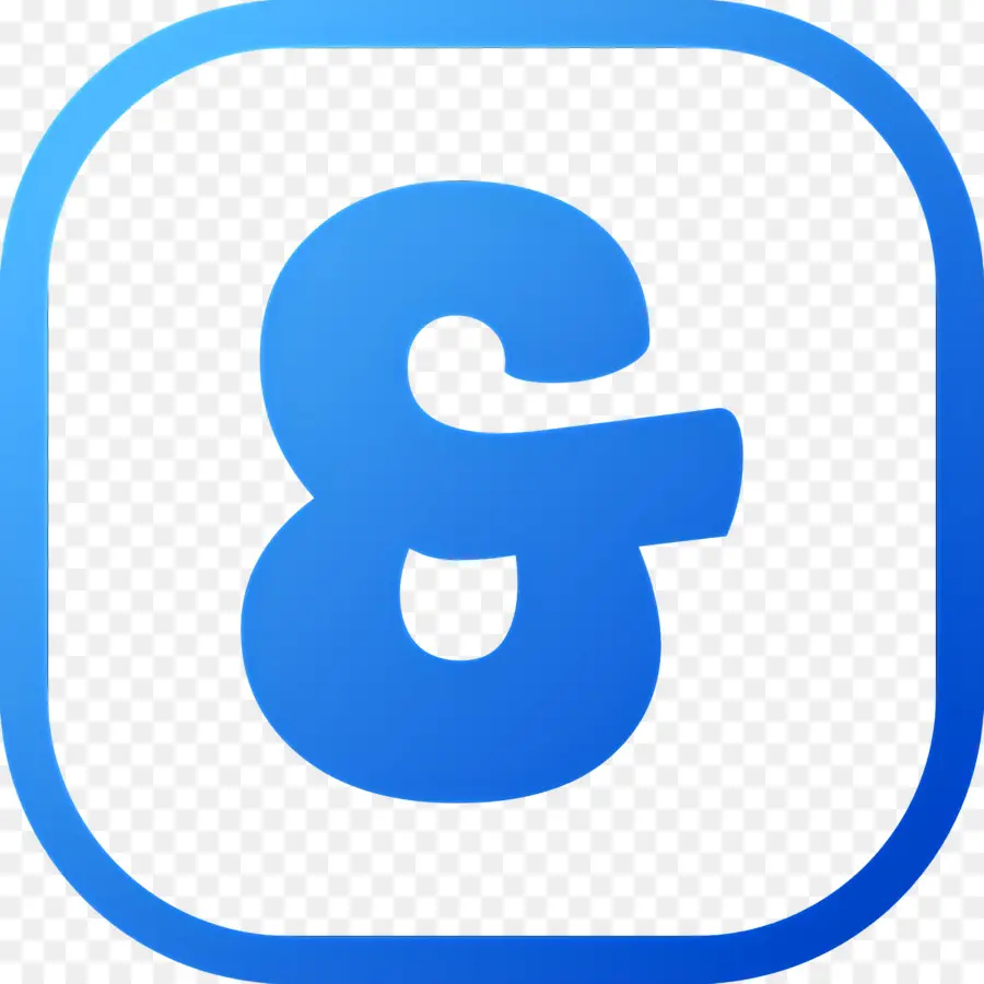 Simbol Ampersand，Ampersand Biru PNG