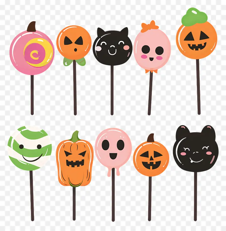 Lolipop Halloween，Labu Kuning PNG