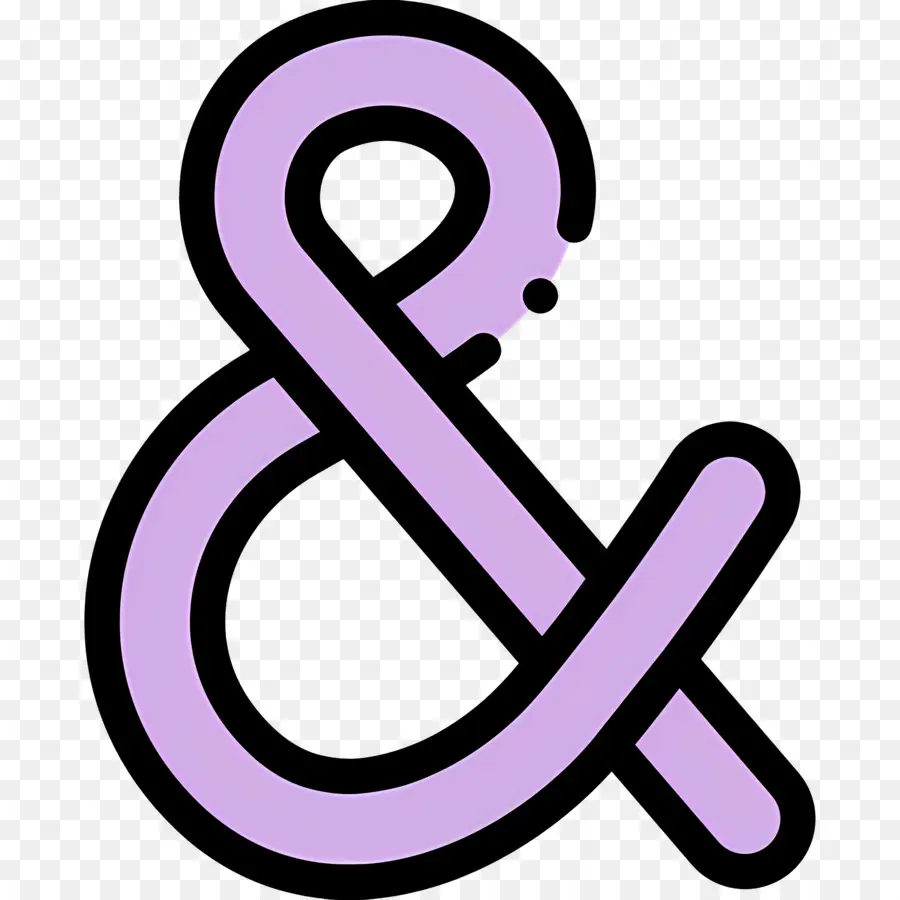 Simbol Ampersand，Ampersand Ungu PNG