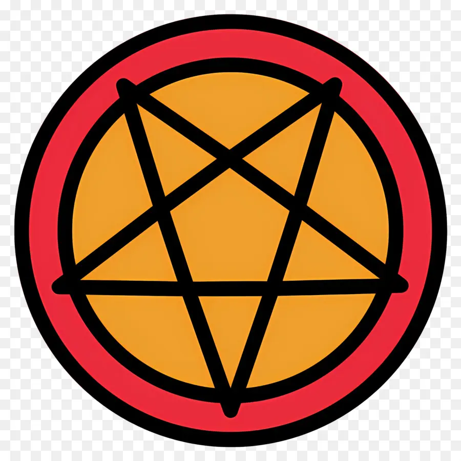 Simbol Pentagram，Pentagram Merah Dan Kuning PNG