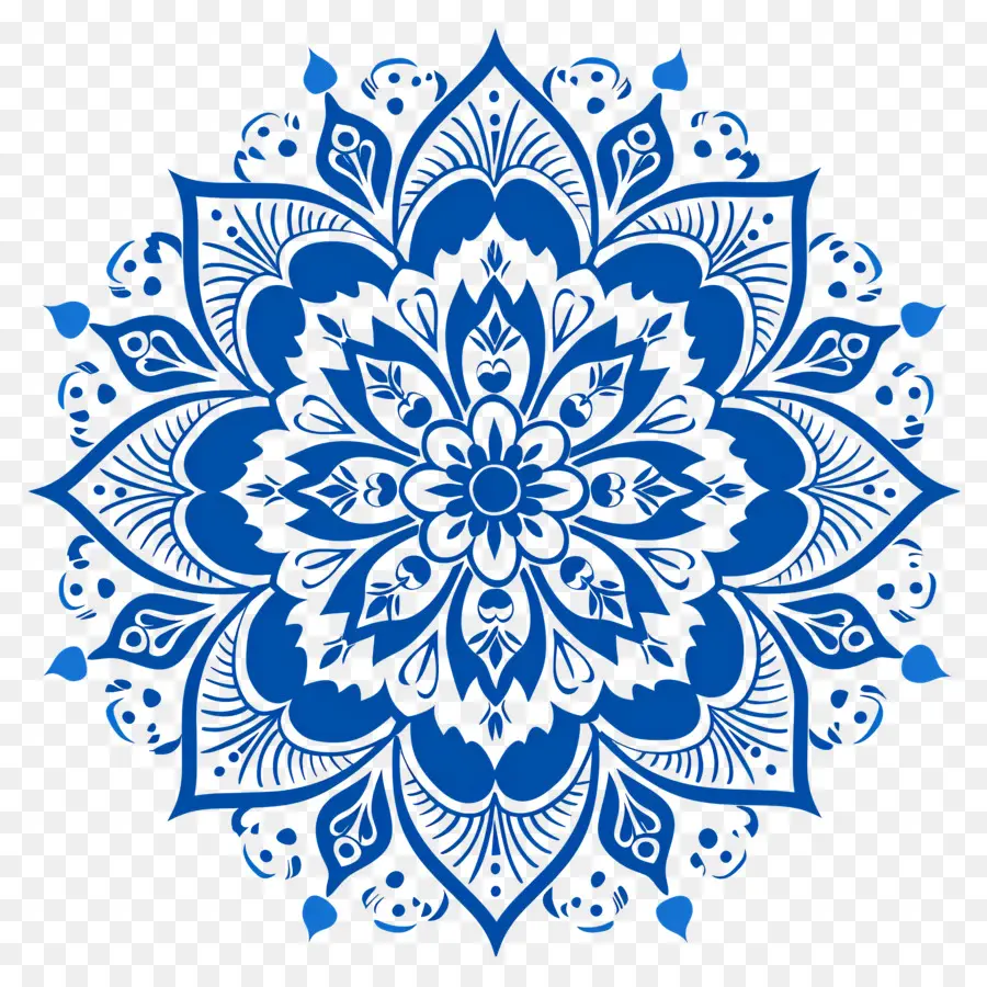 Pola Mandala，Mandala Biru PNG