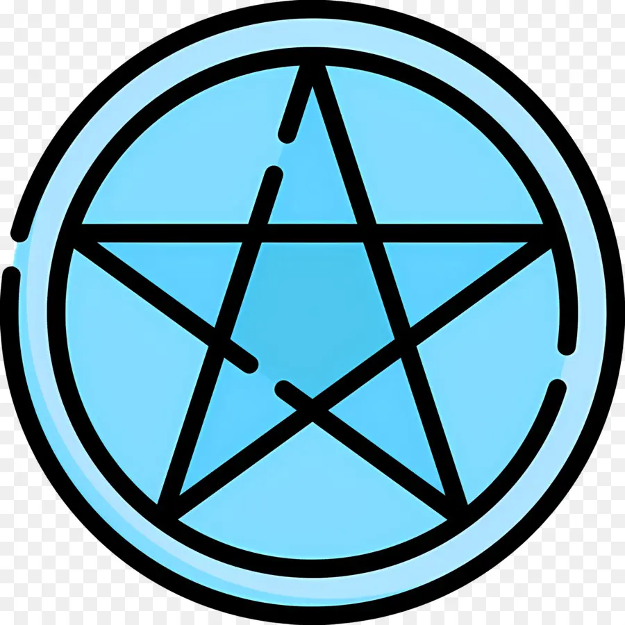 Simbol Pentagram，Pentagram Biru PNG