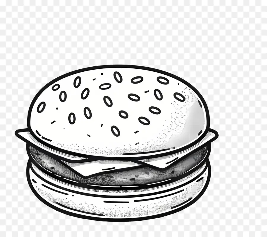 Garis Besar Burger，Sketsa Burger PNG