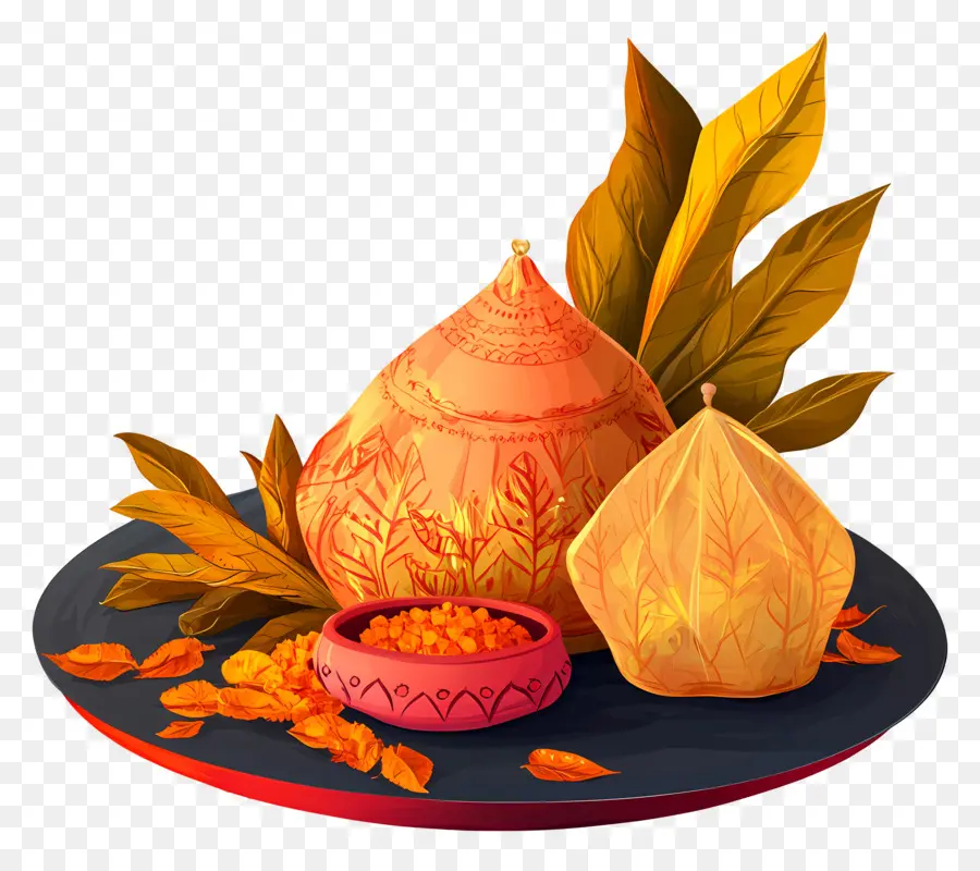 Selamat Chhat Puja，Pot Dekoratif PNG