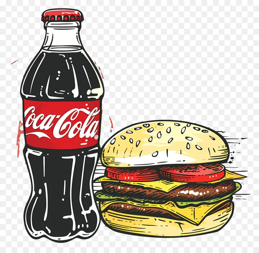 Burger Coca Cola，Coca Cola Dan Burger PNG