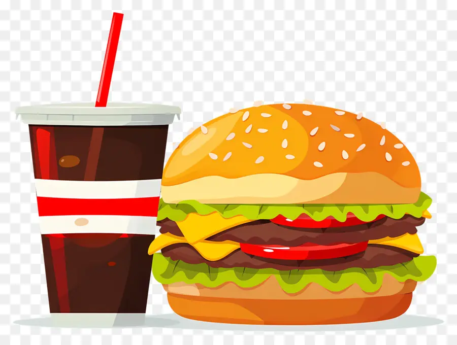 Burger Coca Cola，Burger Dan Kentang Goreng PNG