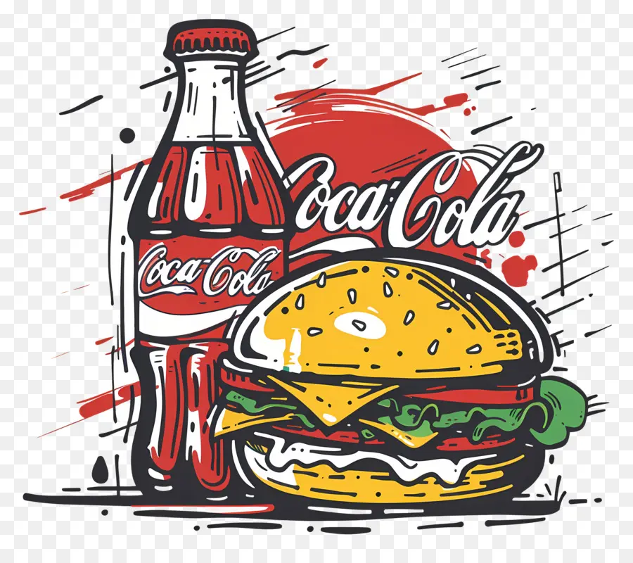 Burger Coca Cola，Coca Cola Dan Burger PNG