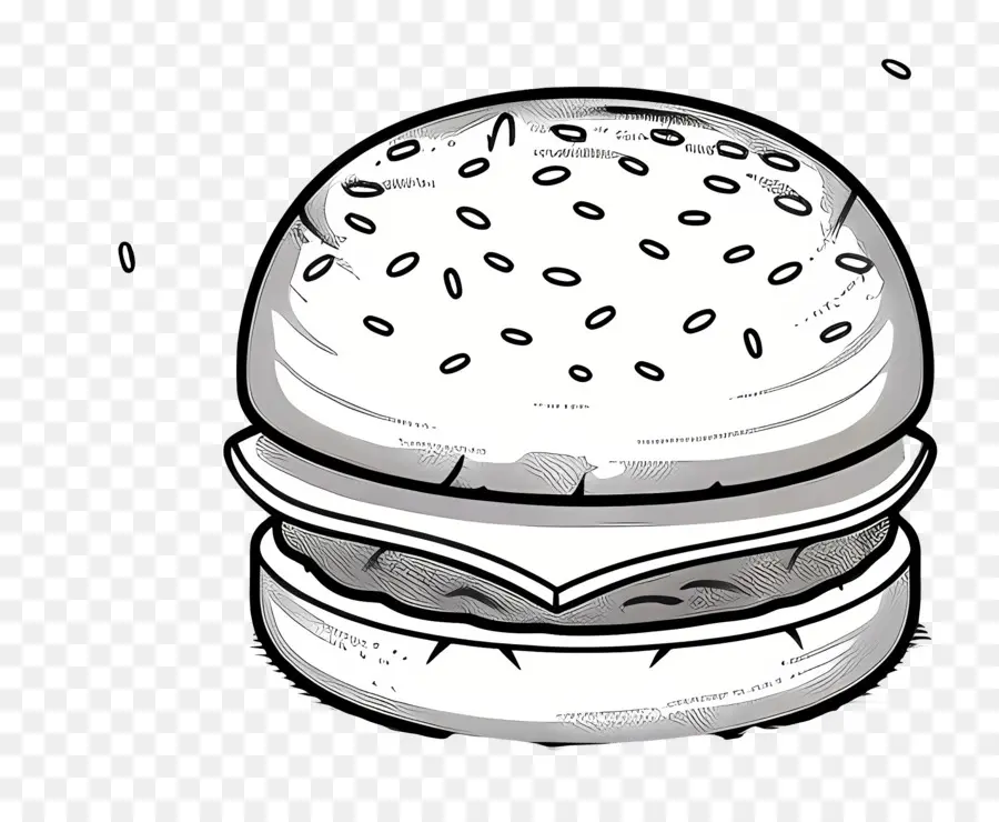 Garis Besar Burger，Sketsa Burger PNG