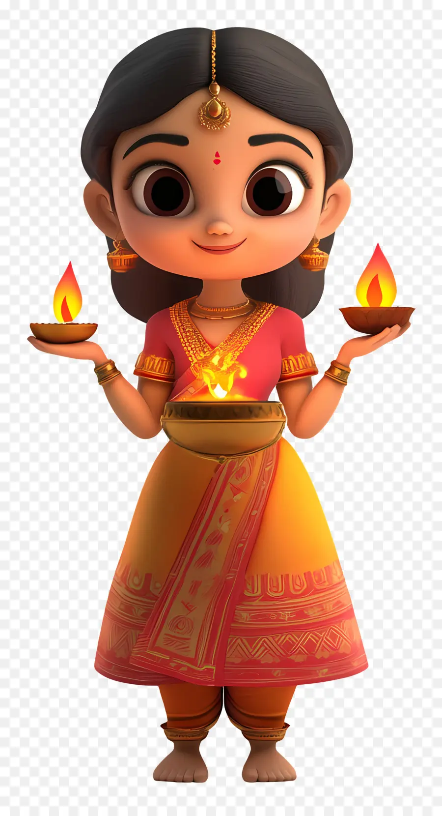 Deepavali，Gadis Dengan Lampu PNG