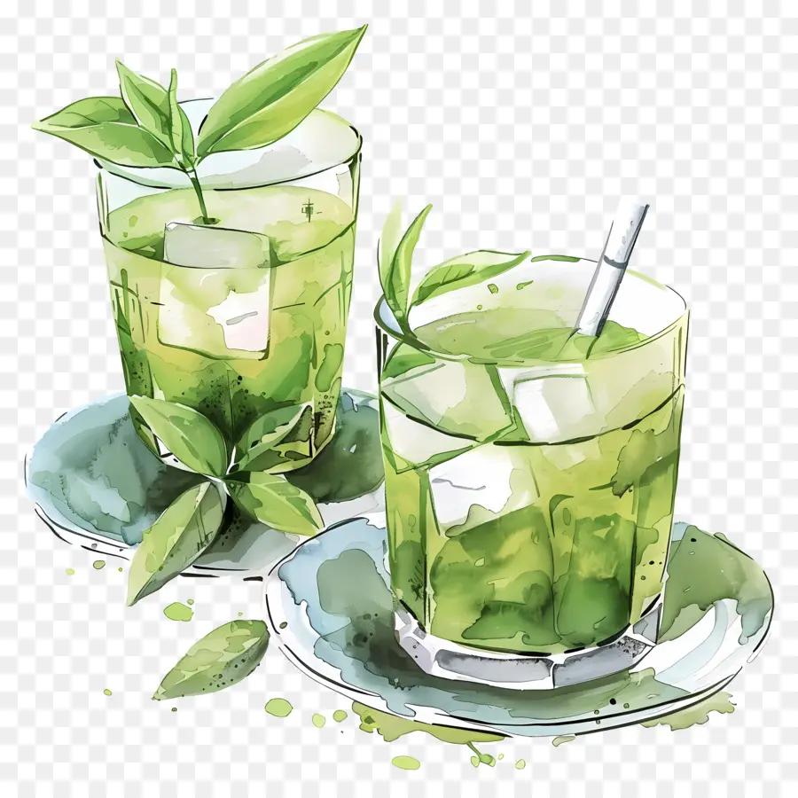 Minuman Matcha，Teh Hijau PNG