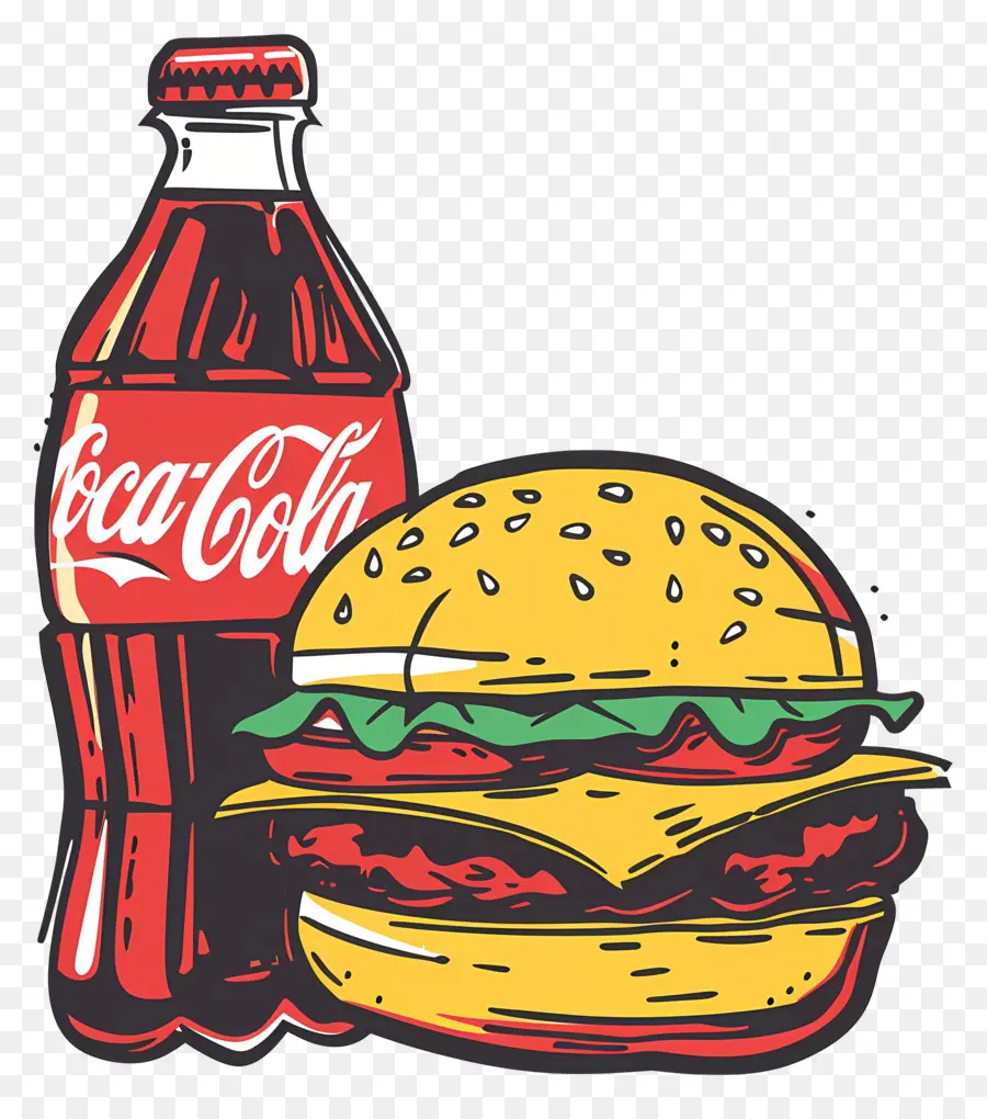 Burger Coca Cola，Coca Cola Dan Burger PNG