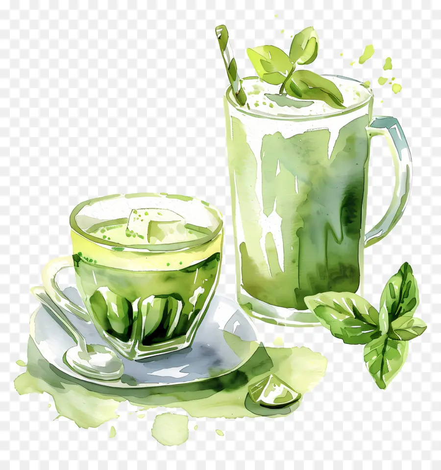 Minuman Matcha，Teh Hijau PNG