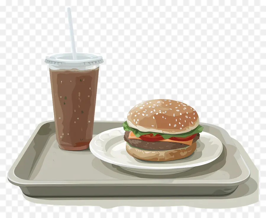 Burger Coca Cola，Burger Dan Minuman PNG