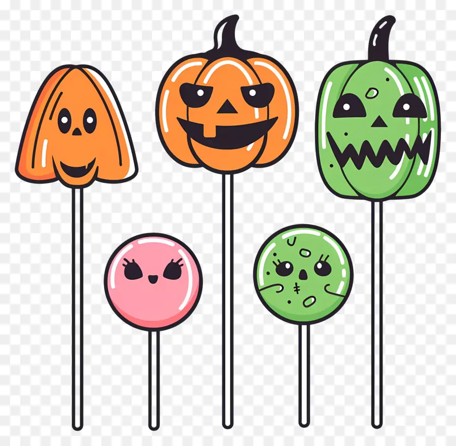 Lolipop Halloween，Labu Kuning PNG