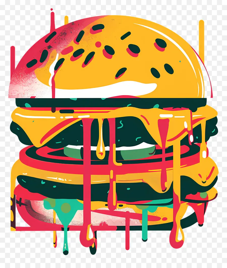 Burger Berair，Burger Berwarna Warni PNG