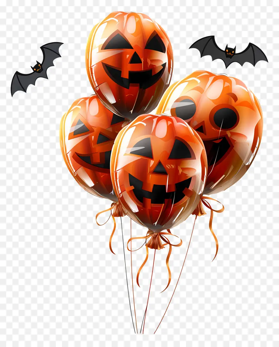 Balon Halloween，Balon Labu PNG