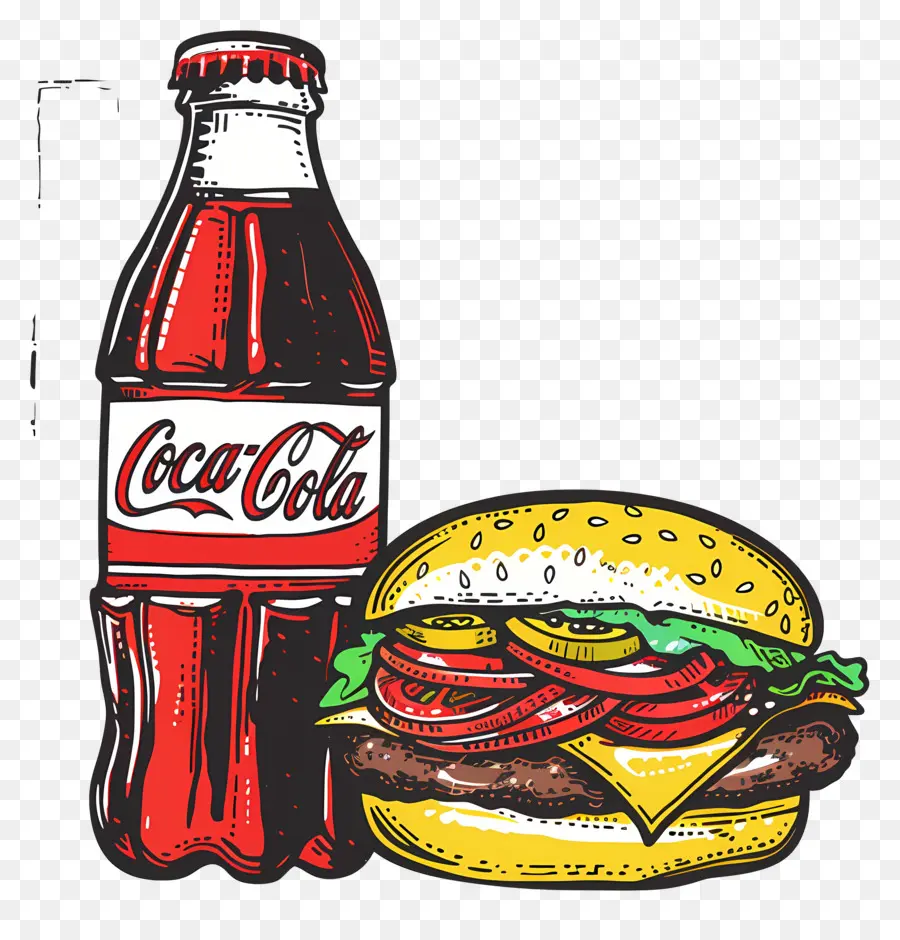 Burger Coca Cola，Coca Cola Dan Burger PNG