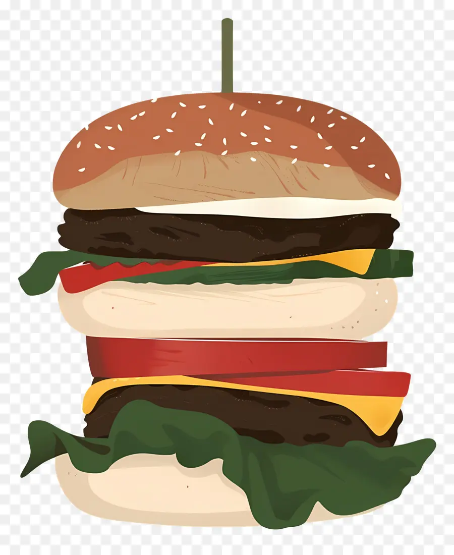 Burger Berair，Burger Dengan Lapisan PNG