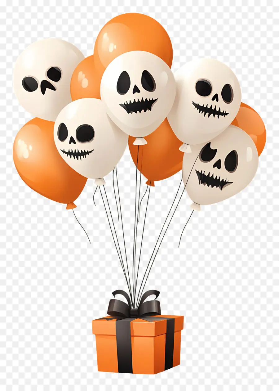 Balon Halloween，Balon Dan Hadiah Halloween PNG