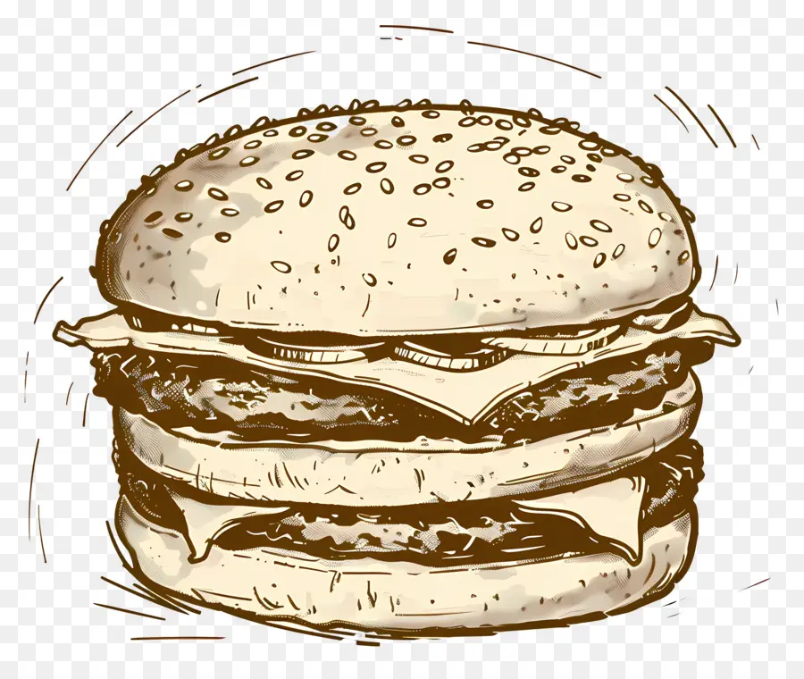 Garis Besar Burger，Sketsa Burger PNG