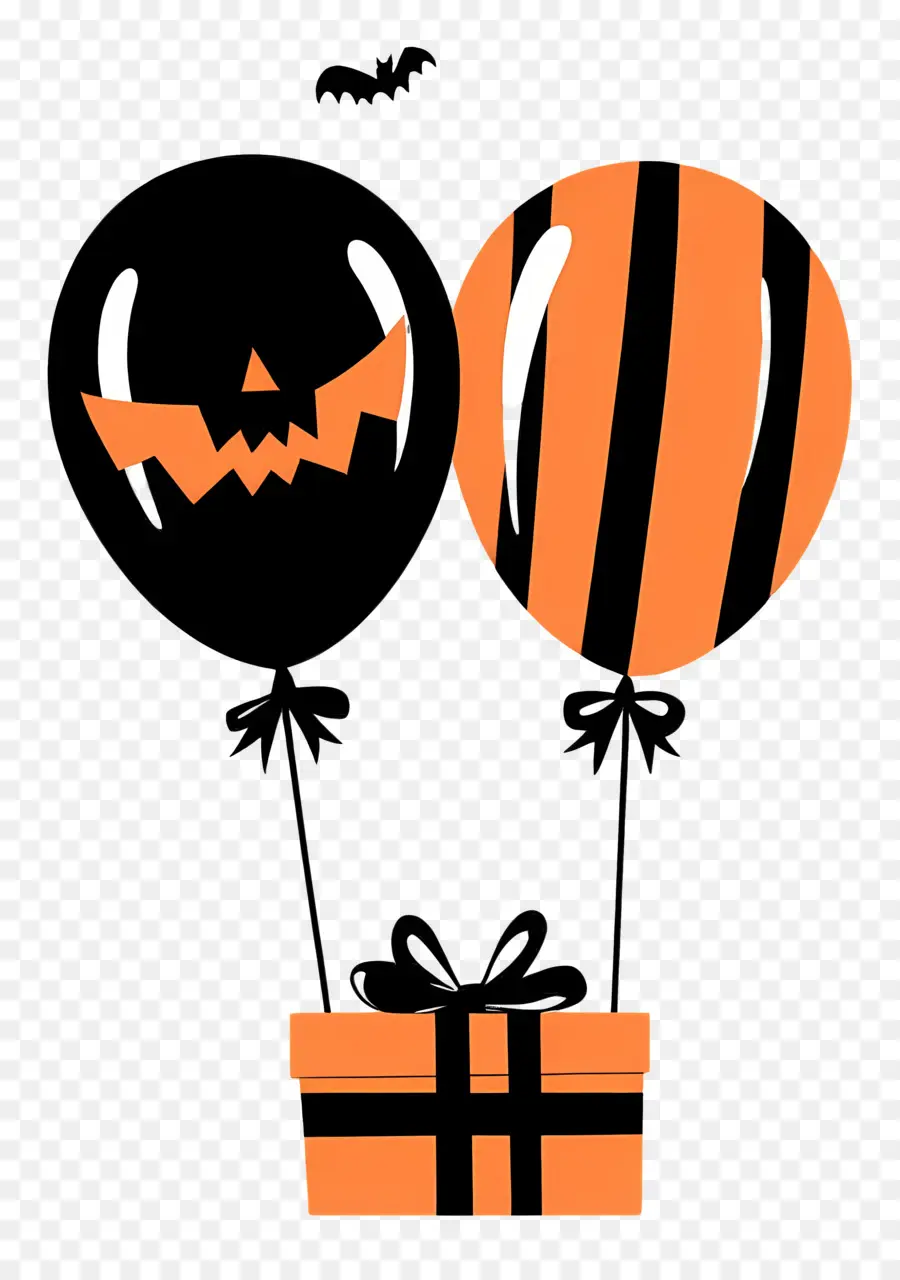 Balon Halloween，Balon Dan Hadiah Halloween PNG