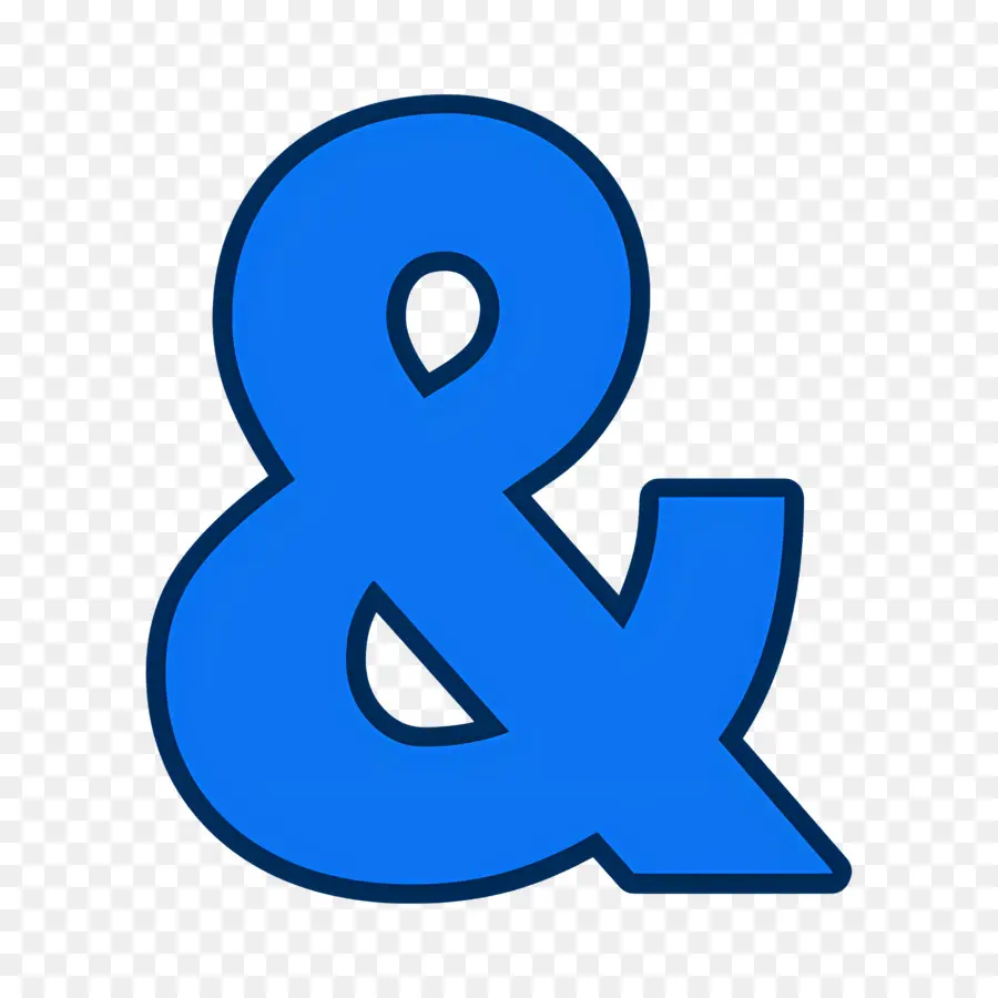 Simbol Ampersand，Ampersand Biru PNG