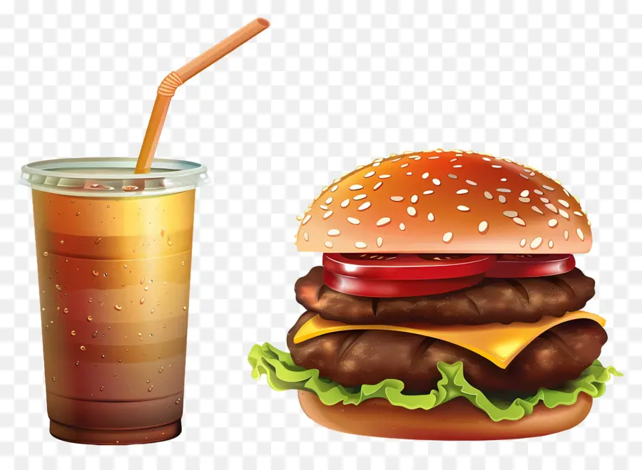 Burger Coca Cola，Burger Dan Kentang Goreng PNG