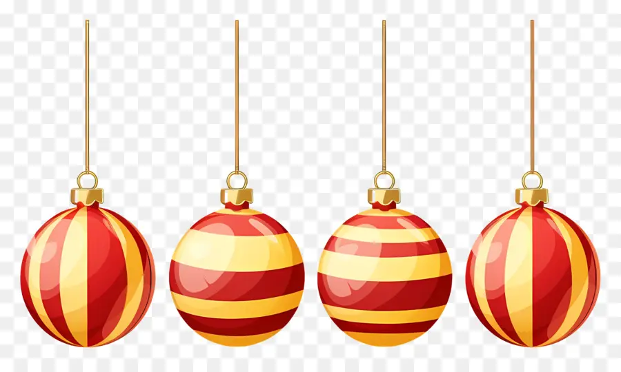 Menggantung Bola Natal，Ornamen Natal Berwarna Warni PNG