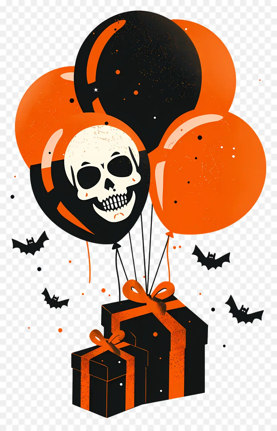 Balon Halloween，Tengkorak PNG