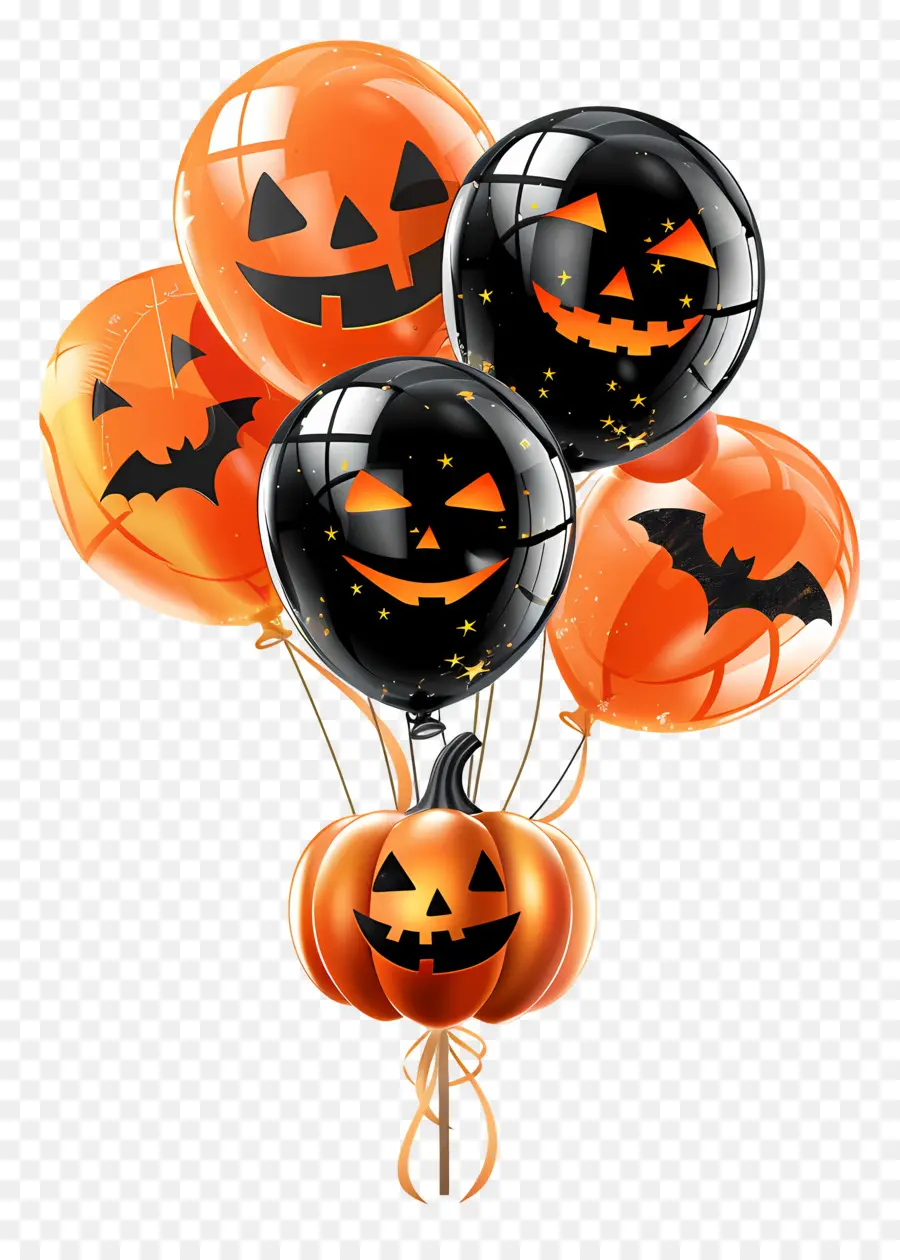 Balon Halloween，Balon Labu PNG