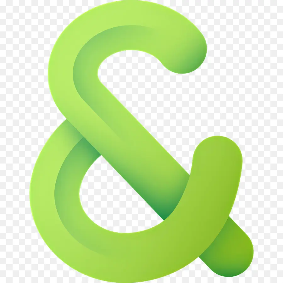 Simbol Ampersand，Ampersand Hijau PNG