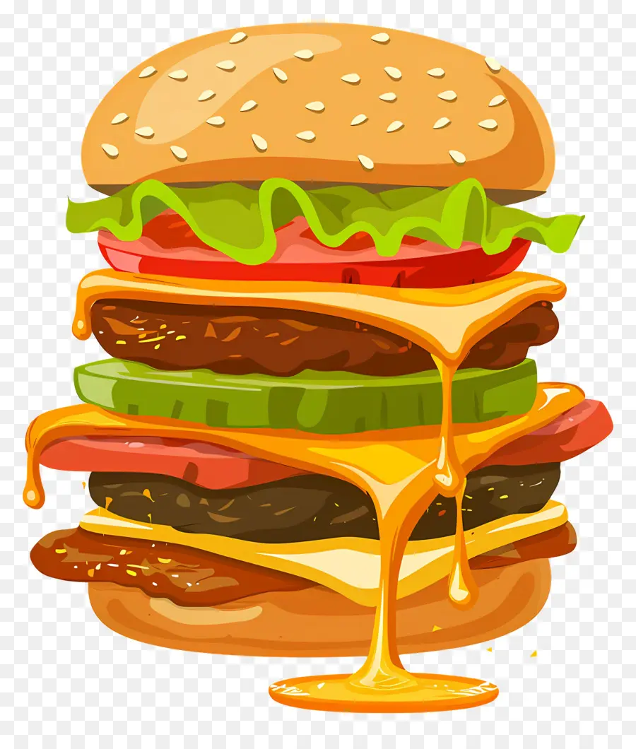 Burger Berair，Burger Dengan Lapisan PNG