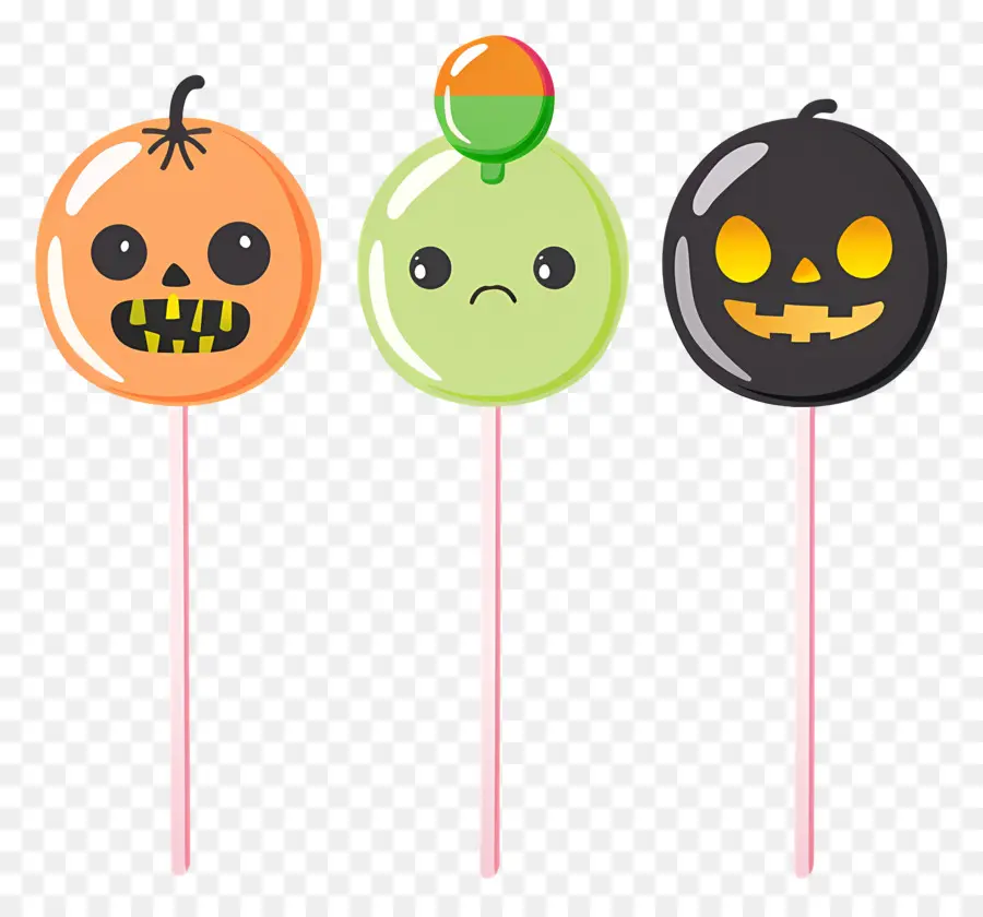 Lolipop Halloween，Labu Kuning PNG