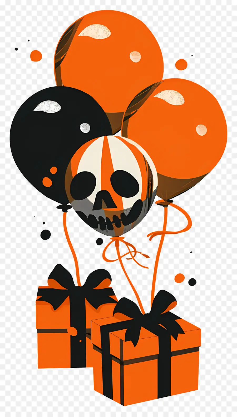 Balon Halloween，Tengkorak PNG