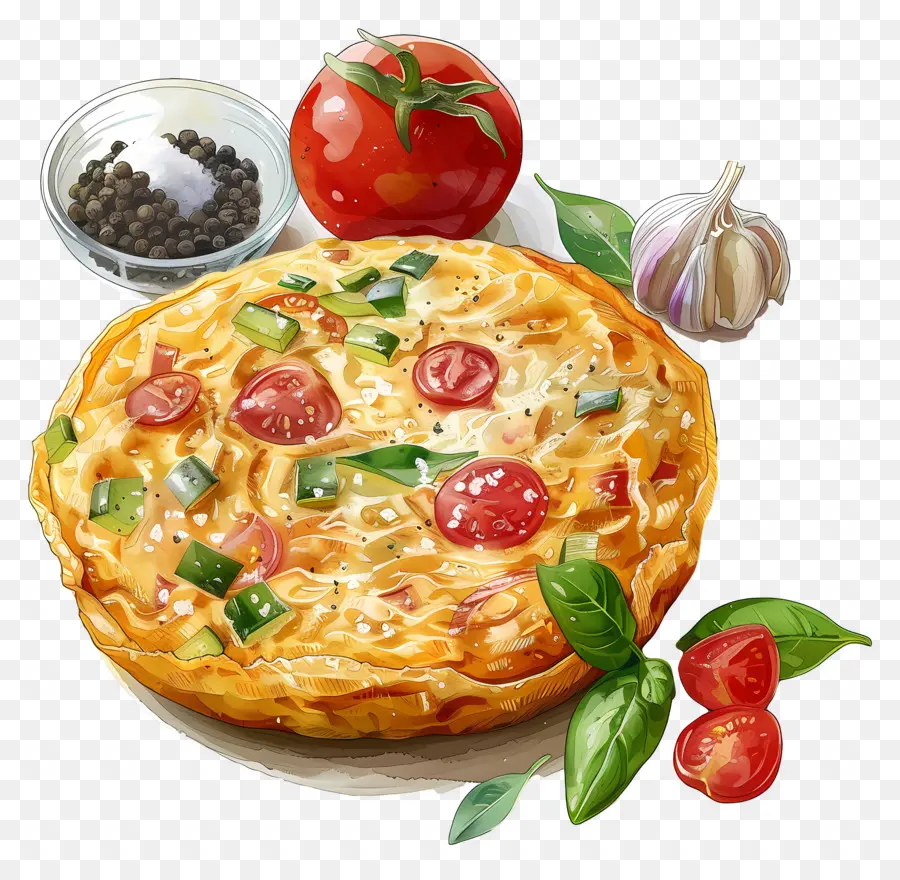 Telur Dadar Spanyol，Quiche Sayur PNG