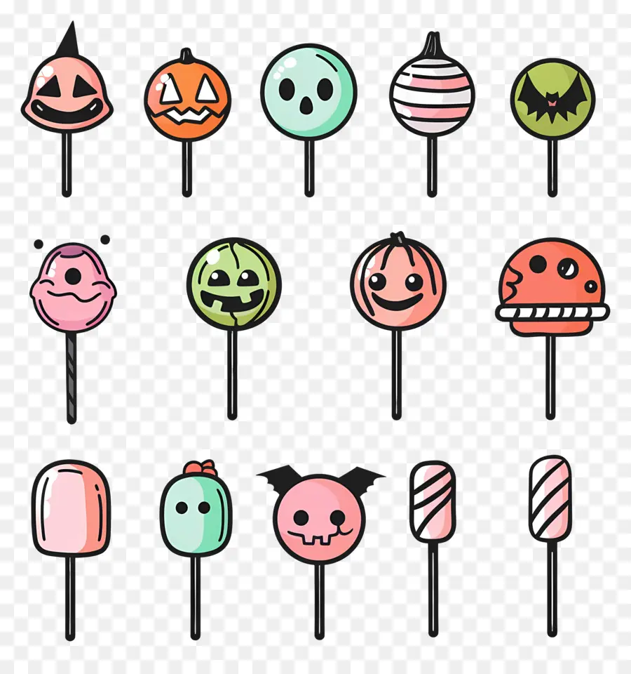 Lolipop Halloween，Labu Kuning PNG