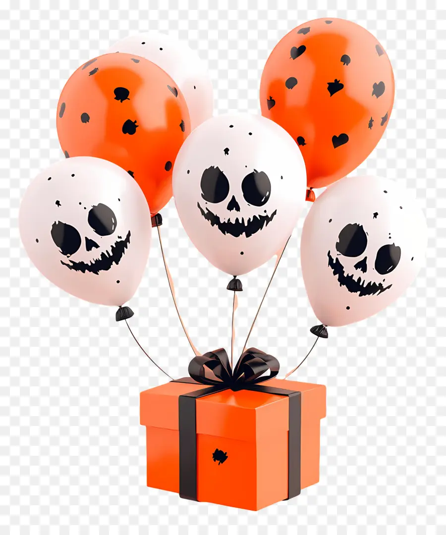 Balon Halloween，Balon Dan Hadiah Halloween PNG