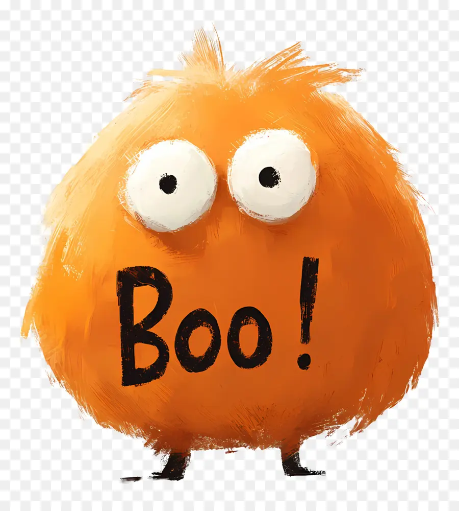 Halloween Boo，Monster Berbulu Oranye PNG