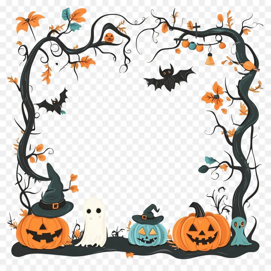 Templat Spanduk Halloween，Bingkai Halloween PNG