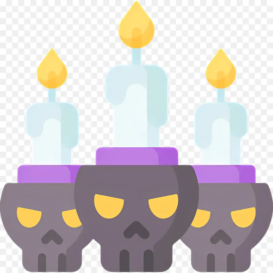 Lilin Halloween，Lilin Tengkorak PNG