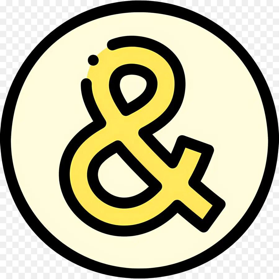 Simbol Ampersand，Ampersand Kuning PNG