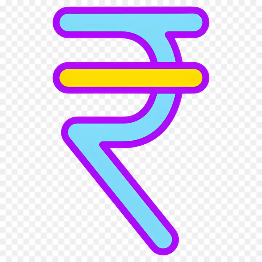 Simbol Rupee，Simbol Rupee Berwarna Warni PNG