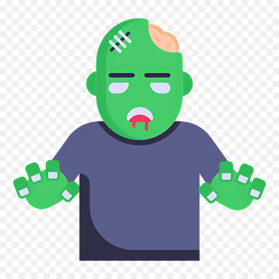 Zombie Hallowen，Zombi Hijau PNG