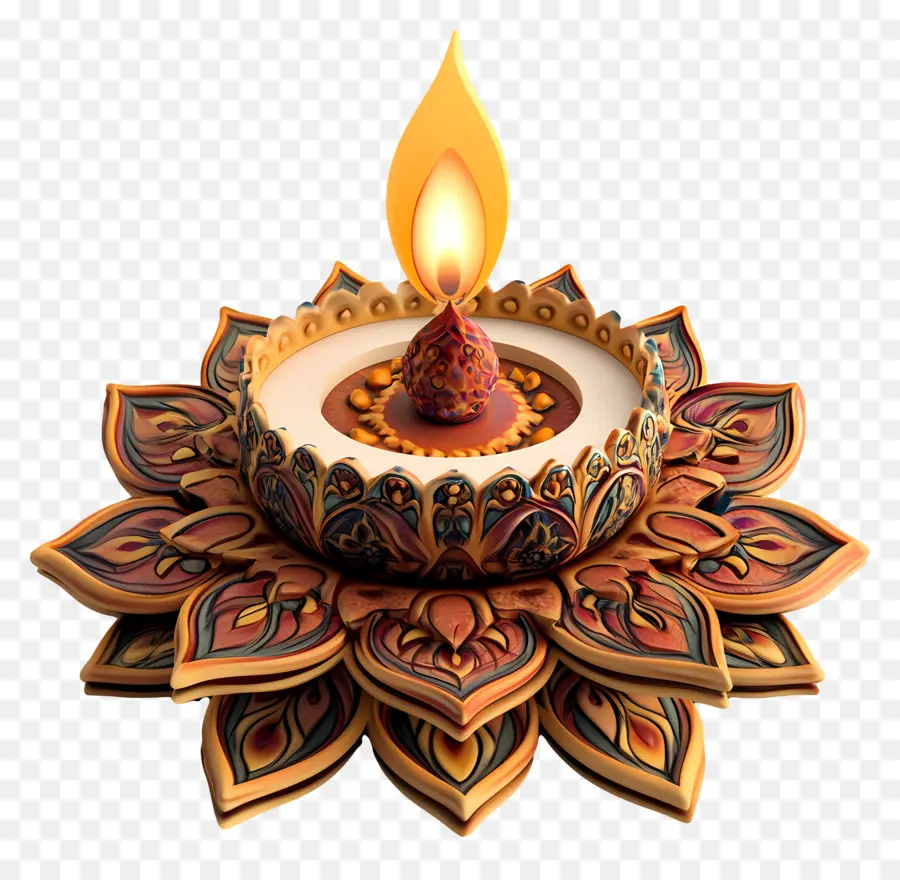 Deepavali，Diya Dekoratif PNG