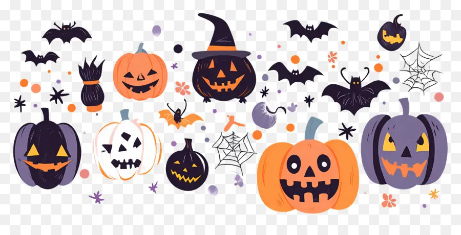 Templat Spanduk Halloween，Labu PNG