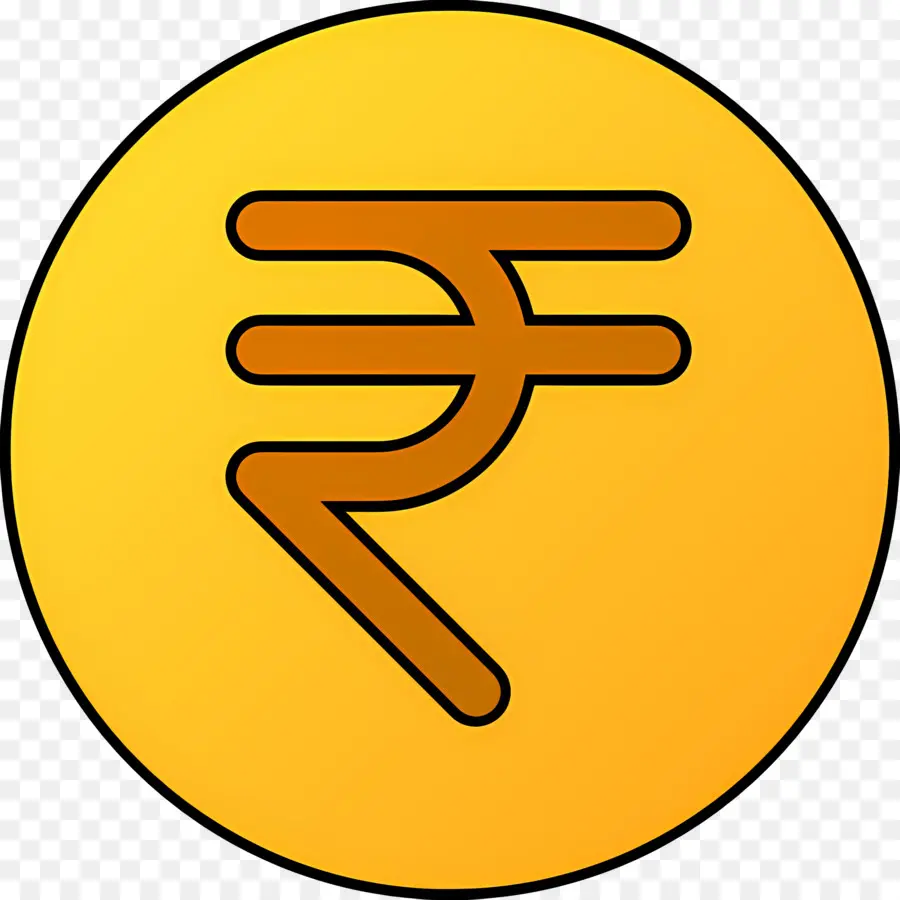 Simbol Rupee，Koin Oranye PNG