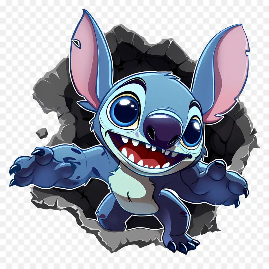 Jahitan Disney，Karakter Alien Biru PNG