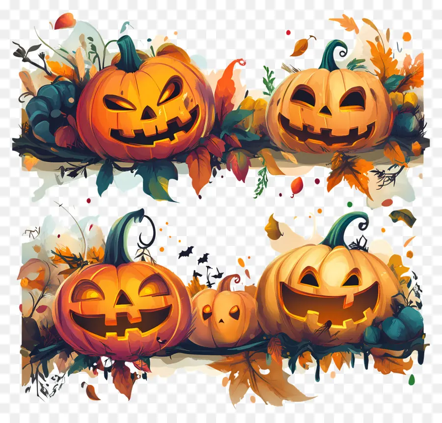 Templat Spanduk Halloween，Labu PNG