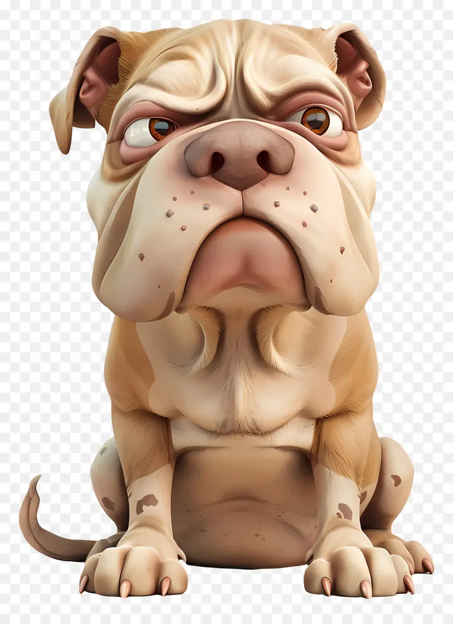 Anjing 3d，Buldog PNG